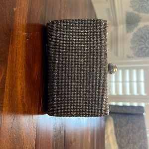 Sequin silver small black clutch for evening wear